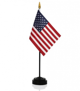 American made 4” x 6” Desk Flag with base